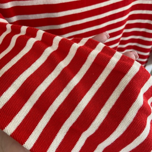 JCrew Bright Geranium & Ivory Striped Boatneck Tunic Dress - Picture 6 of 8